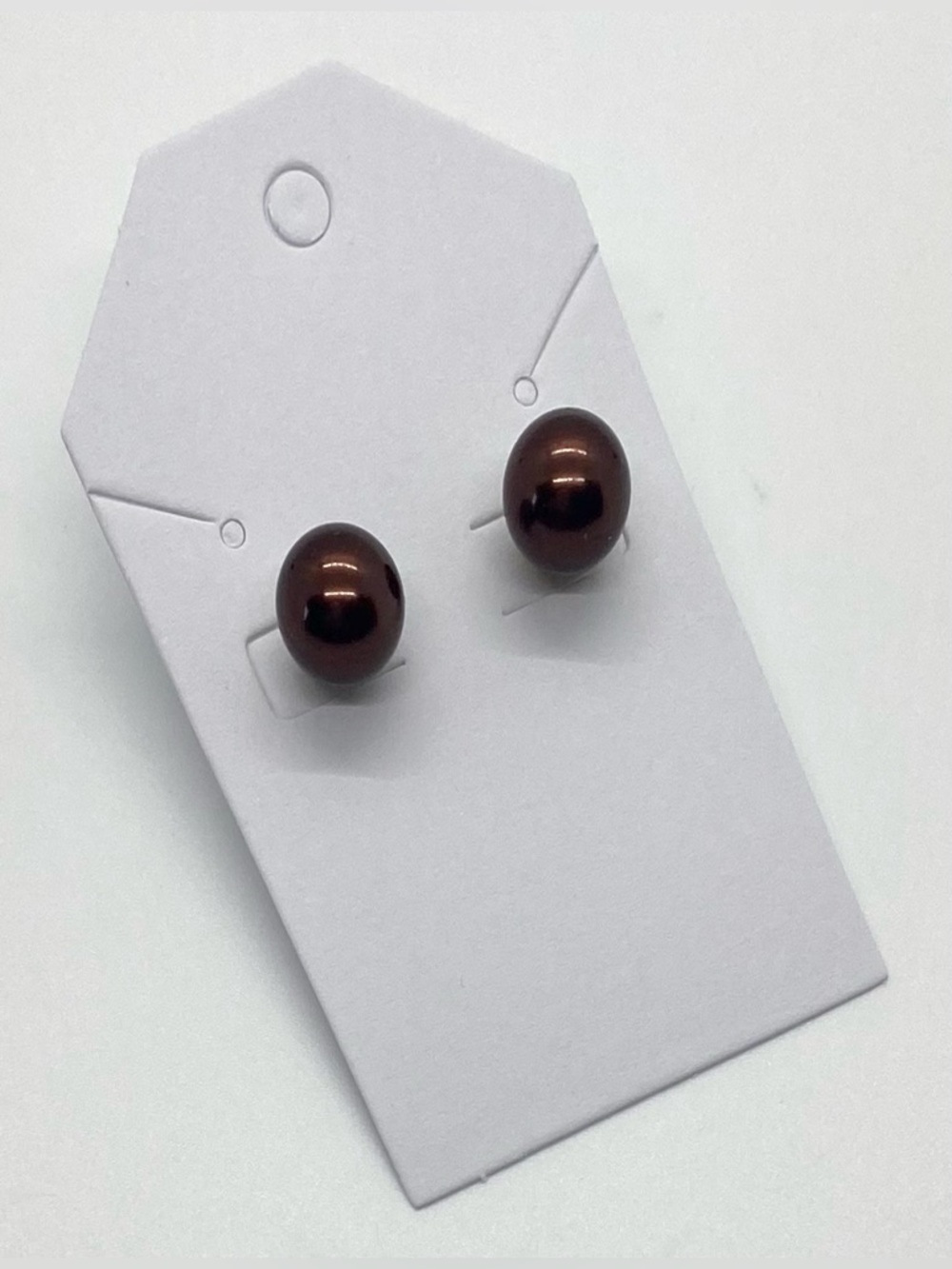 Vintage Brown Pearl Stud Earrings Classic Whimsigoth Preppy Cottagecore Fairy - Picture 10 of 12